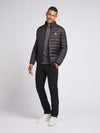 Mens Lightweight Bound Quilted Jacket in Black Bright White DHM