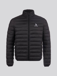 Mens Lightweight Bound Quilted Jacket in Black Bright White DHM