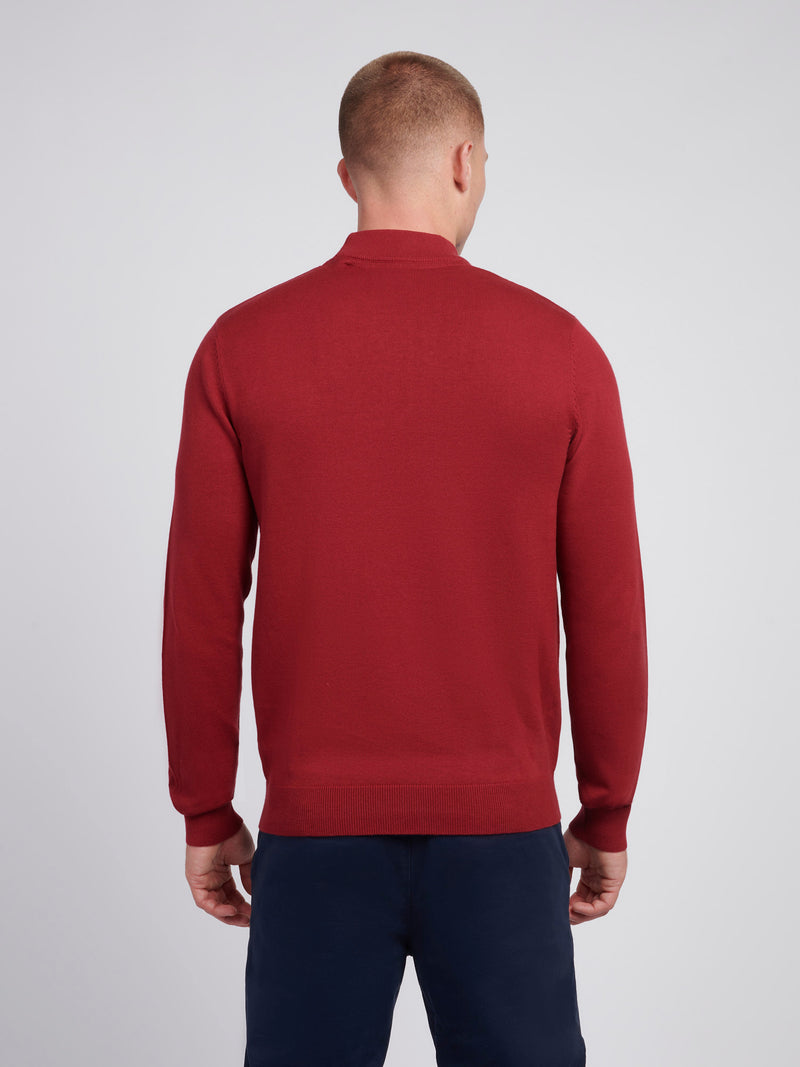 Mens Combed Cotton Turtle Neck in Tibetan Red