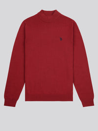 Mens Combed Cotton Turtle Neck in Tibetan Red