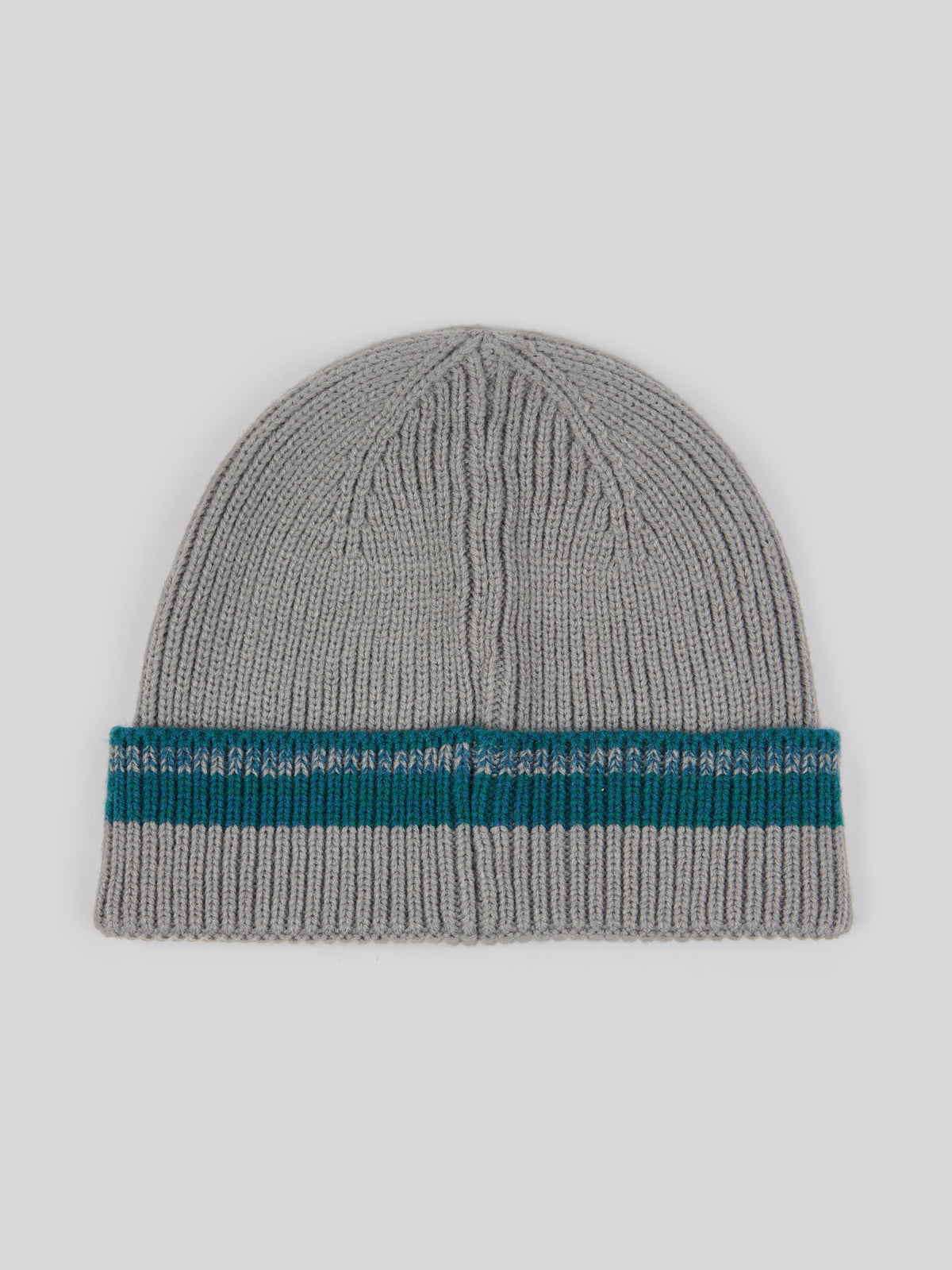 Mens Stripe Tipping Rib Knit Beanie in Skyrocket