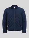 Mens Diamond Quilt Padded Jacket in Dark Sapphire Navy