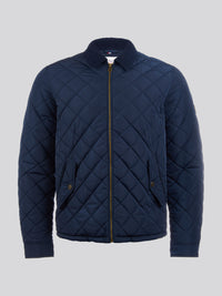 Mens Diamond Quilt Padded Jacket in Dark Sapphire Navy