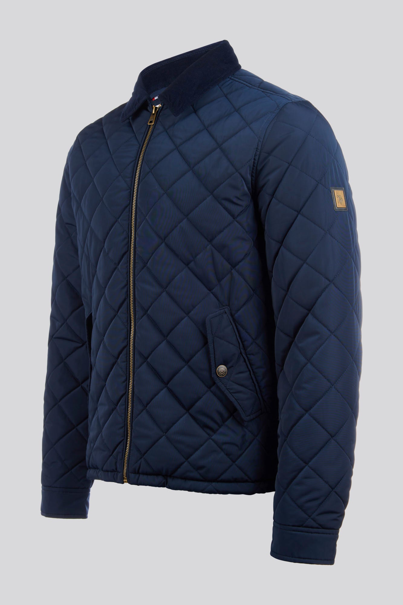 Mens Diamond Quilt Padded Jacket in Dark Sapphire Navy