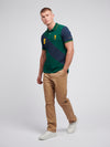 Mens Player 3 Sash Pique Polo Shirt in Rain Forest