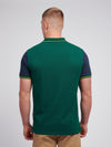 Mens Player 3 Sash Pique Polo Shirt in Rain Forest