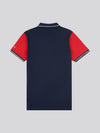 Mens Player 3 Sash Pique Polo Shirt in Dark Sapphire Navy