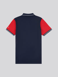 Mens Player 3 Sash Pique Polo Shirt in Dark Sapphire Navy