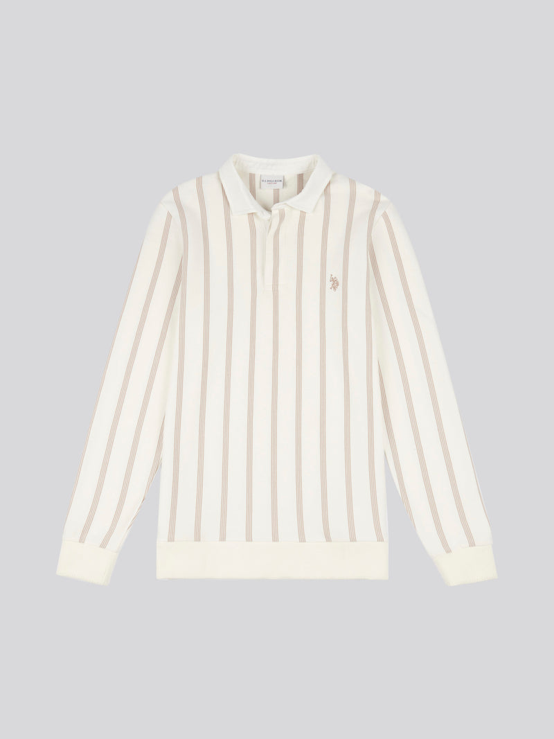 Vertical Stripe Sweat Rugby Whisper White