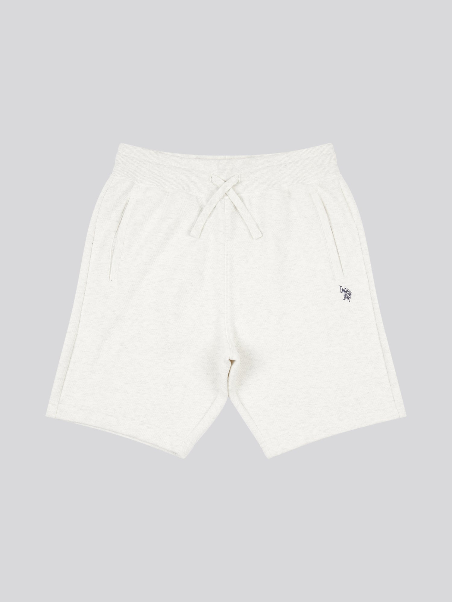 DHM Herringbone Sweat Short Light Grey Marl