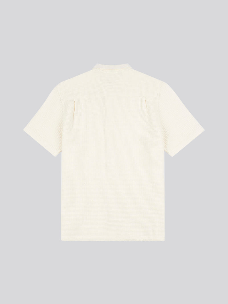 Textured Waffle SS Shirt Bright White