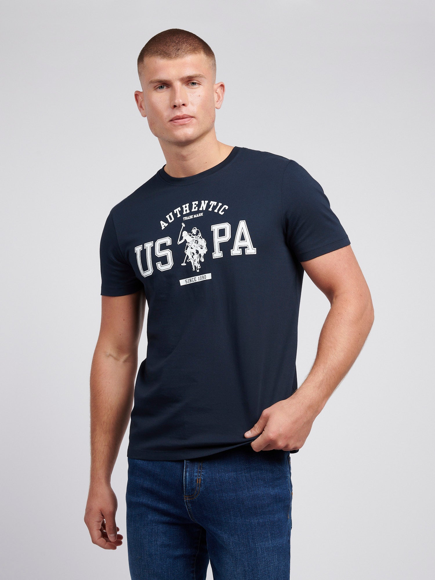 Mens Authentic Graphic T-Shirt in Dark Sapphire Navy