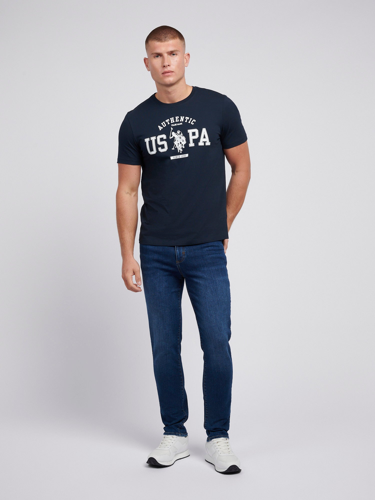 Mens Authentic Graphic T-Shirt in Dark Sapphire Navy