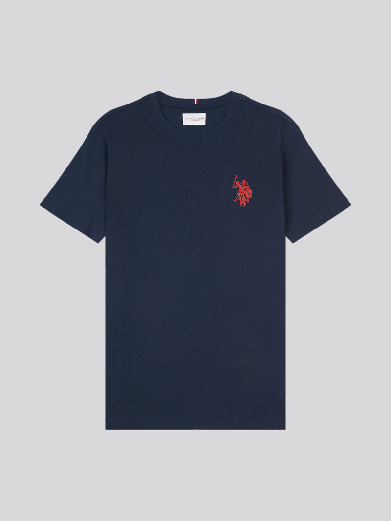 Large DHM T-Shirt Dark Sapphire Navy / Haute Red DHM