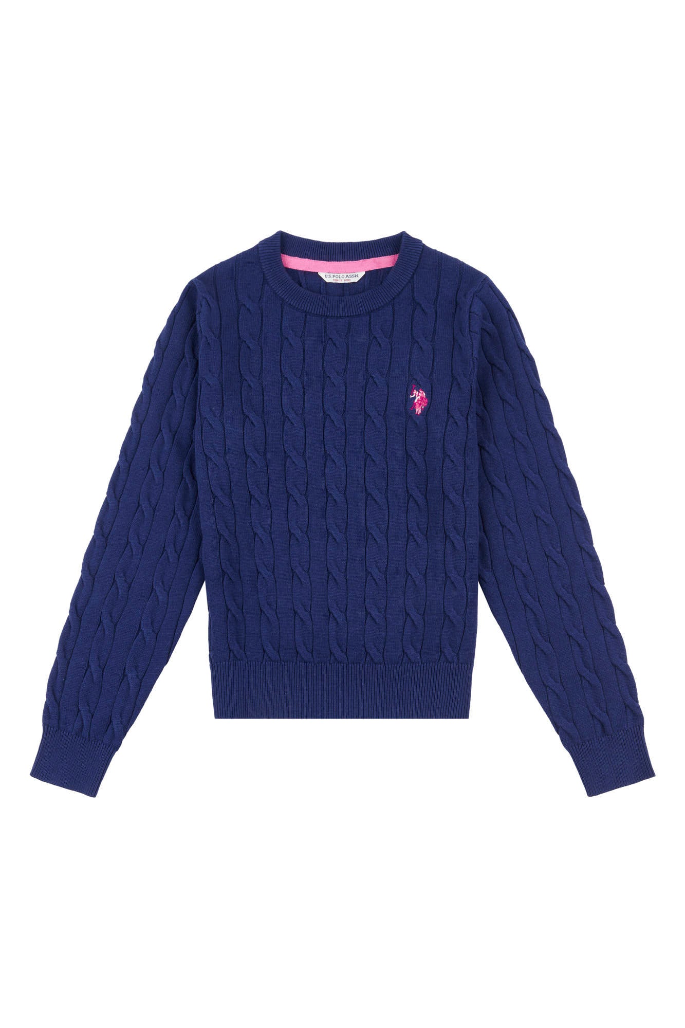 Girls Cable Knit Jumper in Medieval Blue