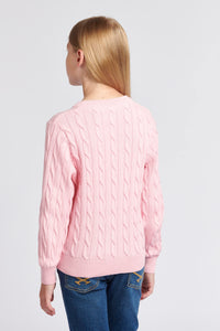 Girls Cable Knit Jumper in Romance Rose