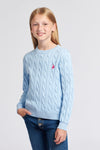 Girls Cable Knit Jumper in Windsurfer