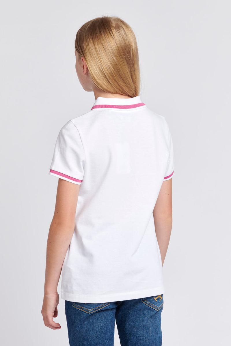 Girls Polo Shirt in Bright White