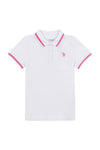 Girls Polo Shirt in Bright White