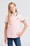 Girls Polo Shirt in Romance Rose