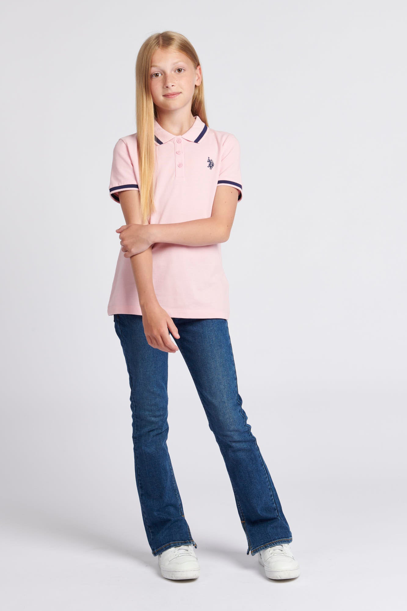 Girls Polo Shirt in Romance Rose