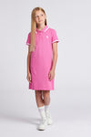 Girls Plain Polo Dress in Strawberry Moon