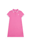 Girls Plain Polo Dress in Strawberry Moon