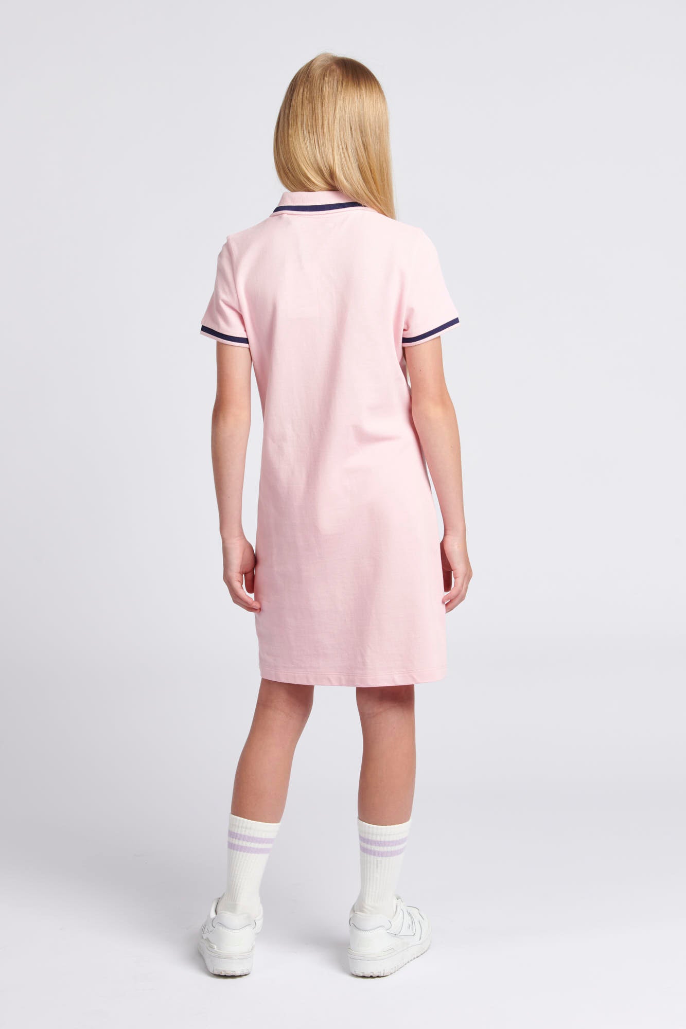 Girls Plain Polo Dress in Romance Rose