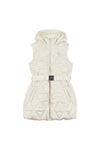 Girls Longline Puffer Gilet in Turtle Dove