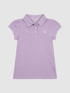 Girls Scallop Collar Polo Shirt in Viola