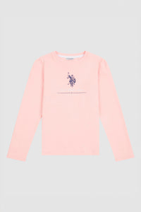 Girls Long Sleeve T-Shirt in Crystal Rose