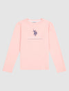 Girls Long Sleeve T-Shirt in Crystal Rose