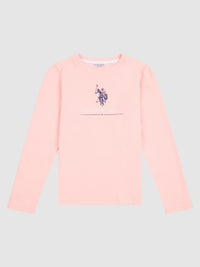 Girls Long Sleeve T-Shirt in Crystal Rose