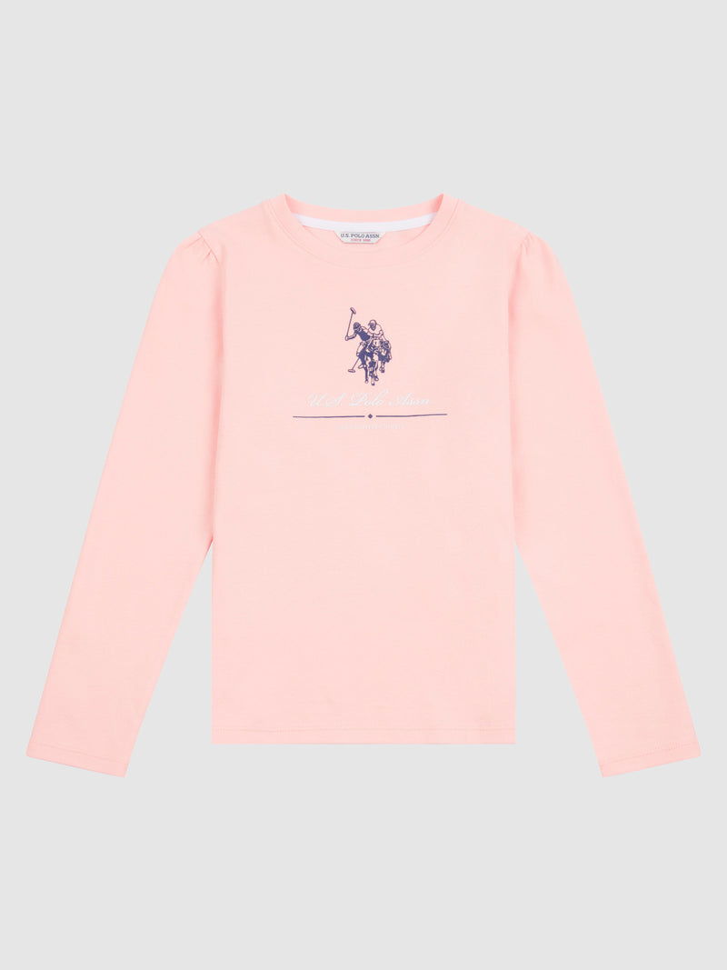 Girls Long Sleeve T-Shirt in Crystal Rose