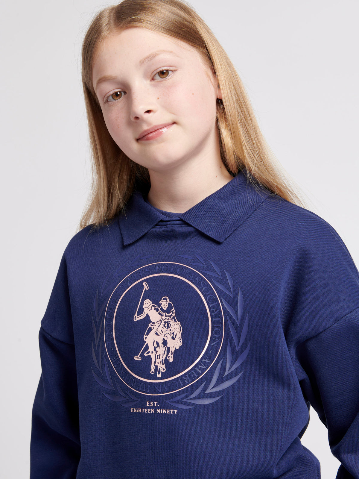 Crest Graphic BB Polo Sweatshirt Midnight Blue