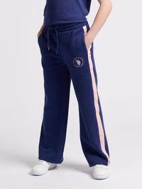 Girls Crest Graphic Joggers in Midnight Blue