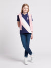 Girls Player 3 Sash Polo Shirt in Midnight Blue