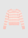 Stripe Cable Knit Jumper Crystal Rose