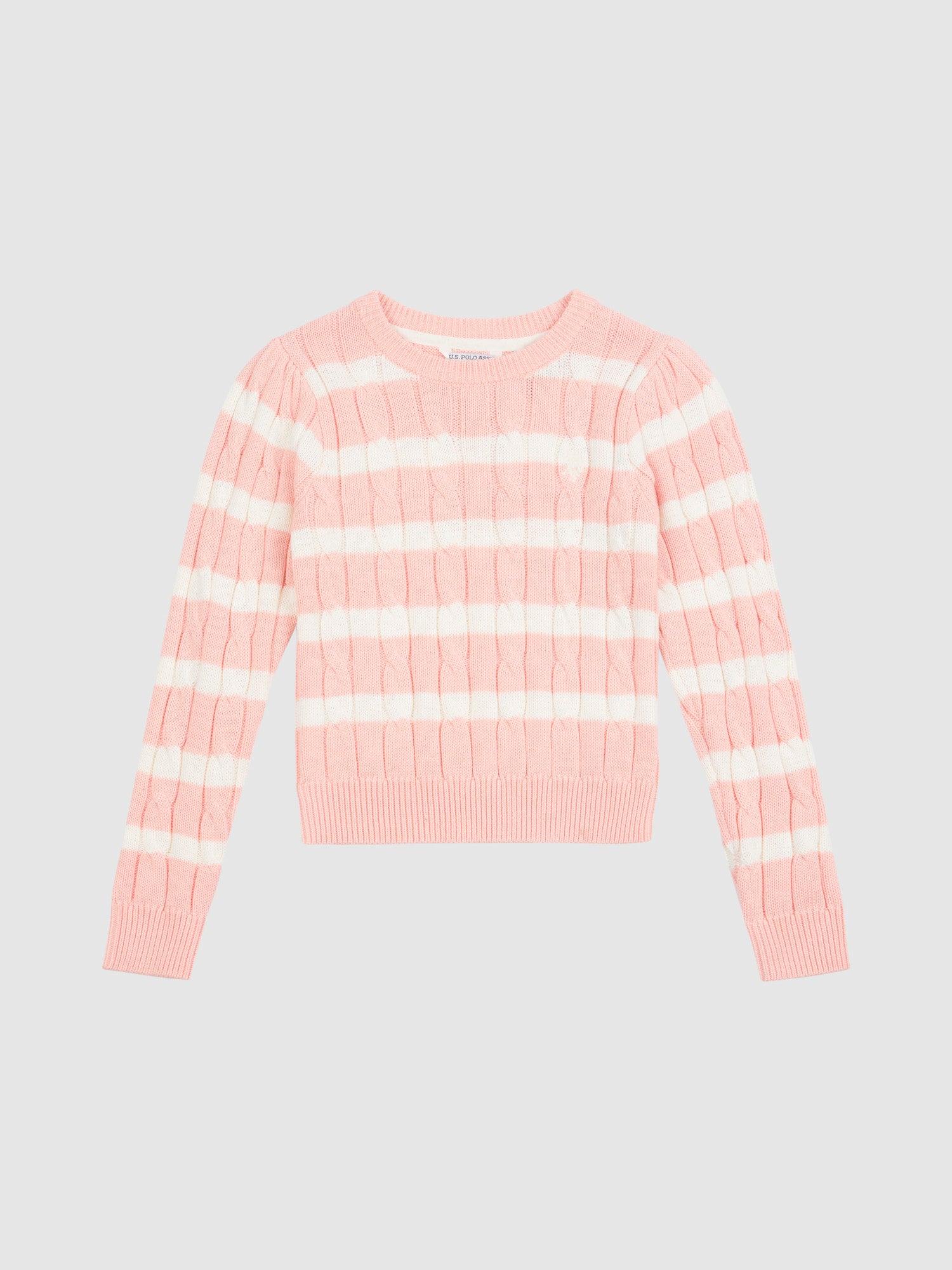 Stripe Cable Knit Jumper Crystal Rose