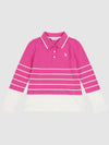 Stripe LS Polo Top Rose Violet