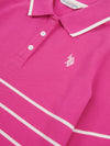 Stripe LS Polo Top Rose Violet