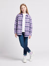 Girls Brushed Check Shirt in Viola