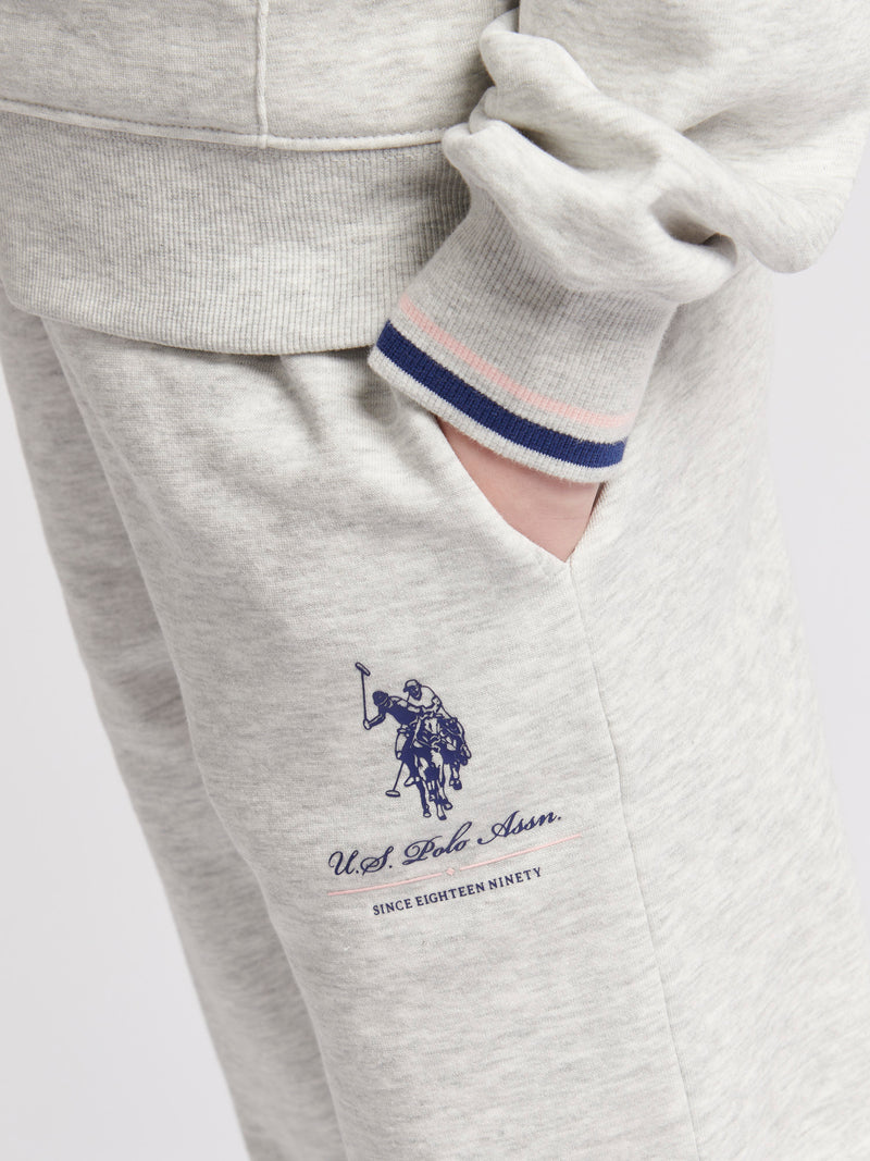 USPA Zip Hoodie & Jogger BB Set Grey Marl