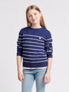 Stripe Crew Jumper Midnight Blue