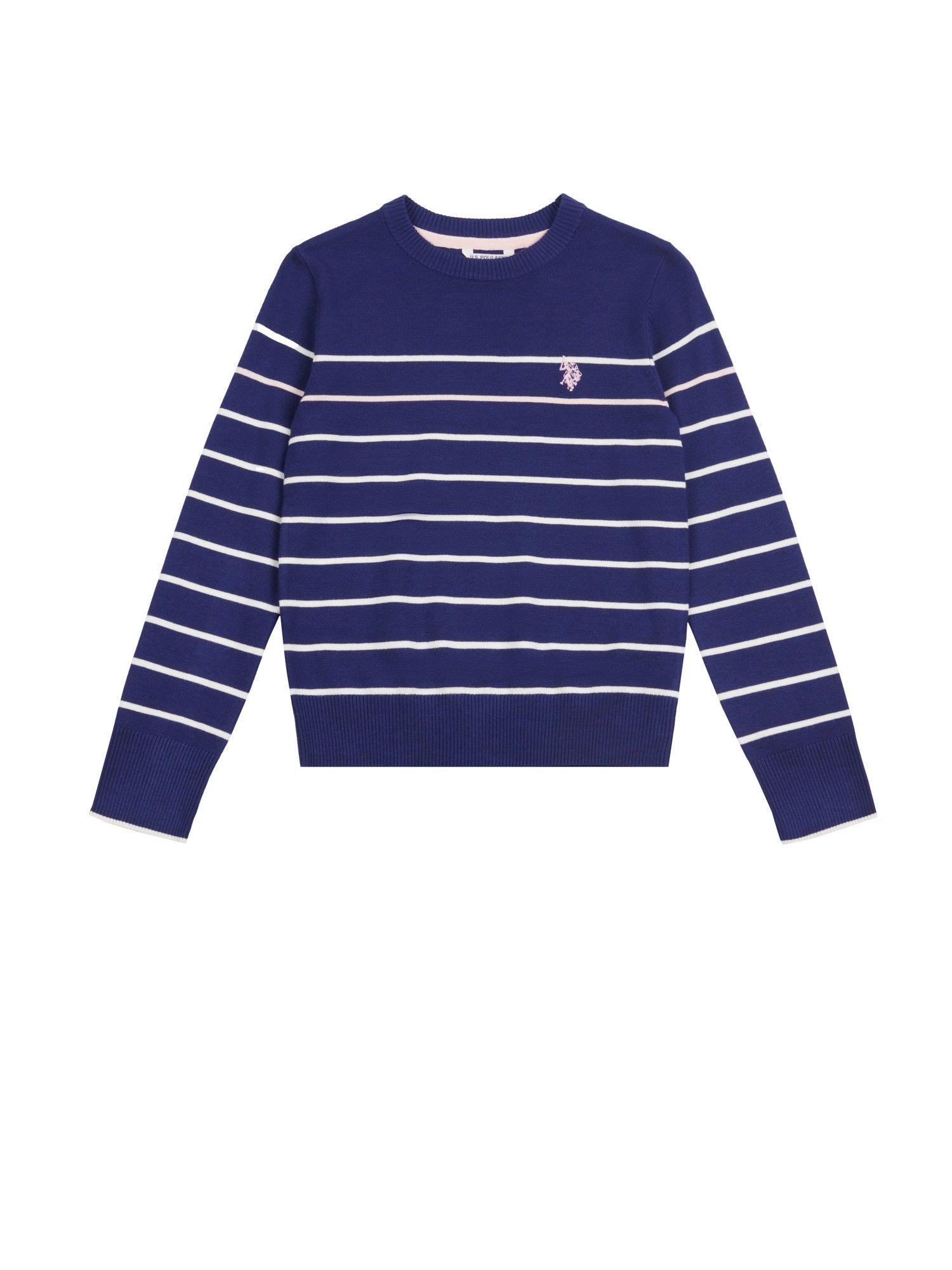 Stripe Crew Jumper Midnight Blue