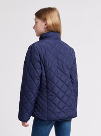 Girls Lightweight Quilted Jacket in Midnight Blue