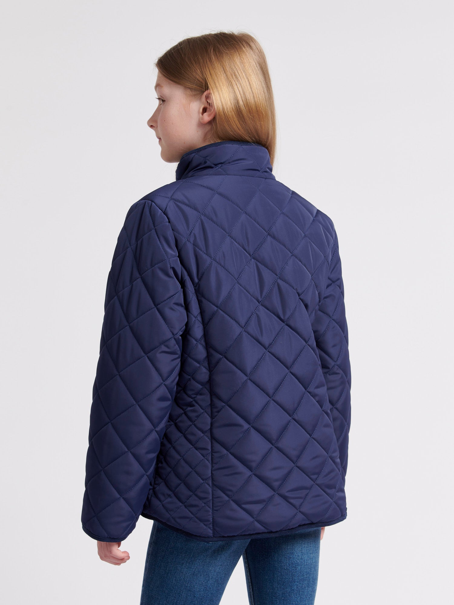 Girls Lightweight Quilted Jacket in Midnight Blue