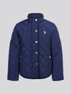 Girls Lightweight Quilted Jacket in Midnight Blue