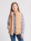 Girls Lightweight Quilted Gilet in Cuban Sand