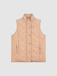 Girls Lightweight Quilted Gilet in Cuban Sand